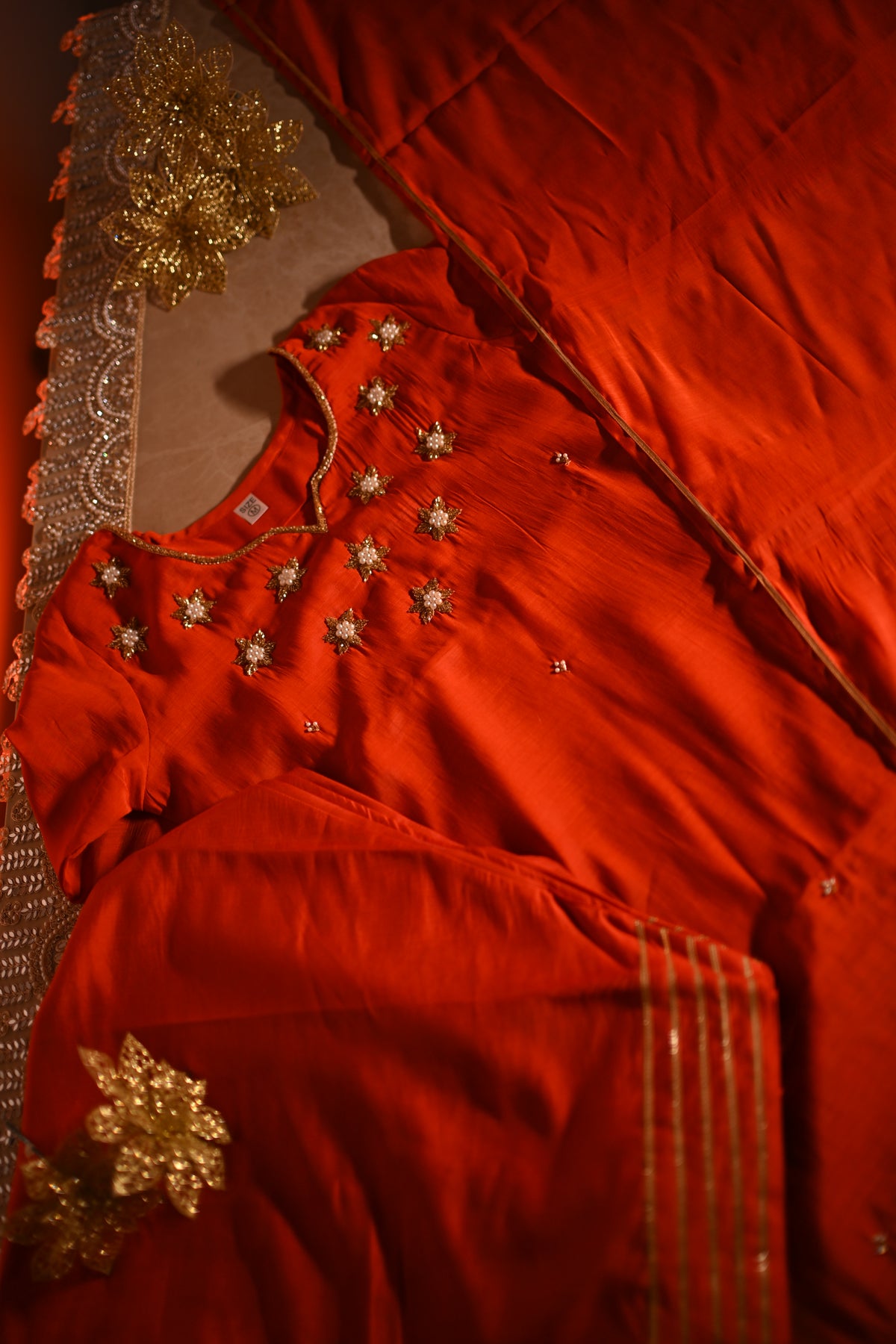 Rust Orange Farshi salwar set