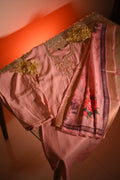 Powder Pink Suit set with floral dupatta